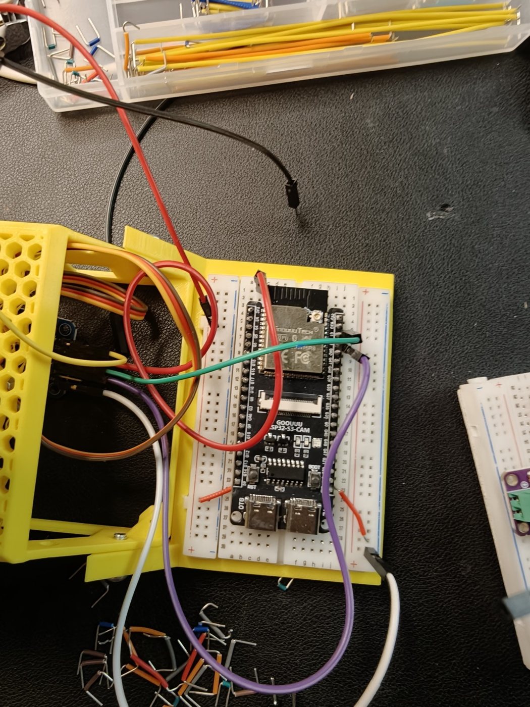 Robot body with ESP32 board and wiring